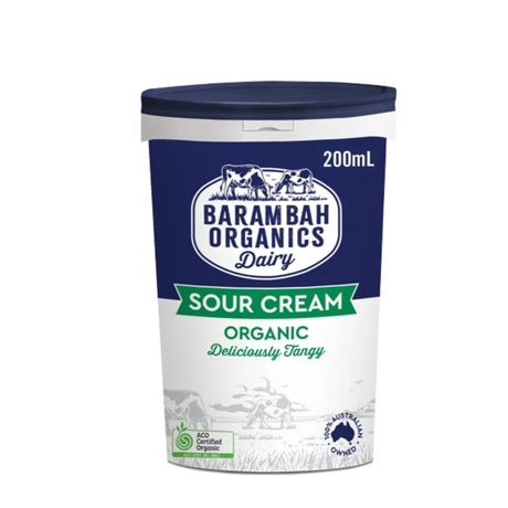 Barambah Organics Sour Cream 200g available at The Prickly Pineapple