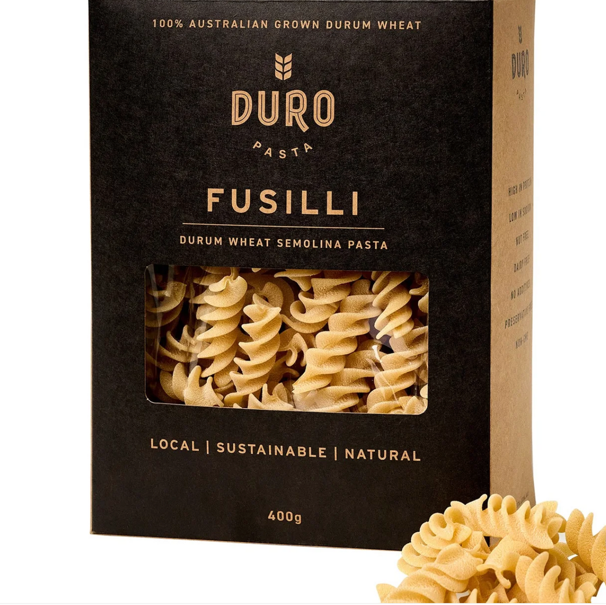 Duro Fusilli Pasta 400g available at The Prickly Pineapple