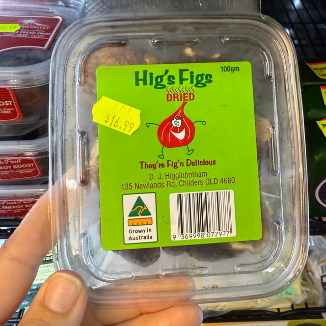 Hig's Dried Figs 100gm available at The Prickly Pineapple