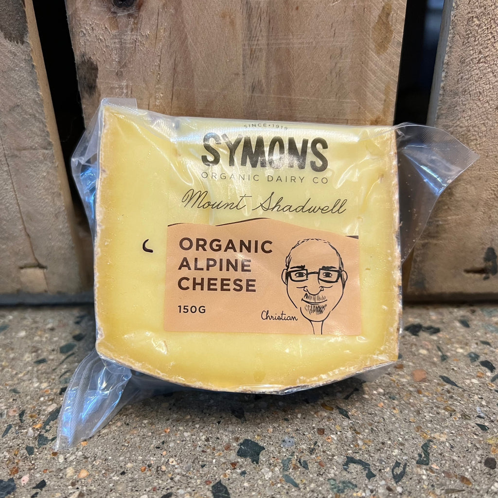 Symons Organic Alpine Cheese Mount Shadwell 150g available at The Prickly Pineapple
