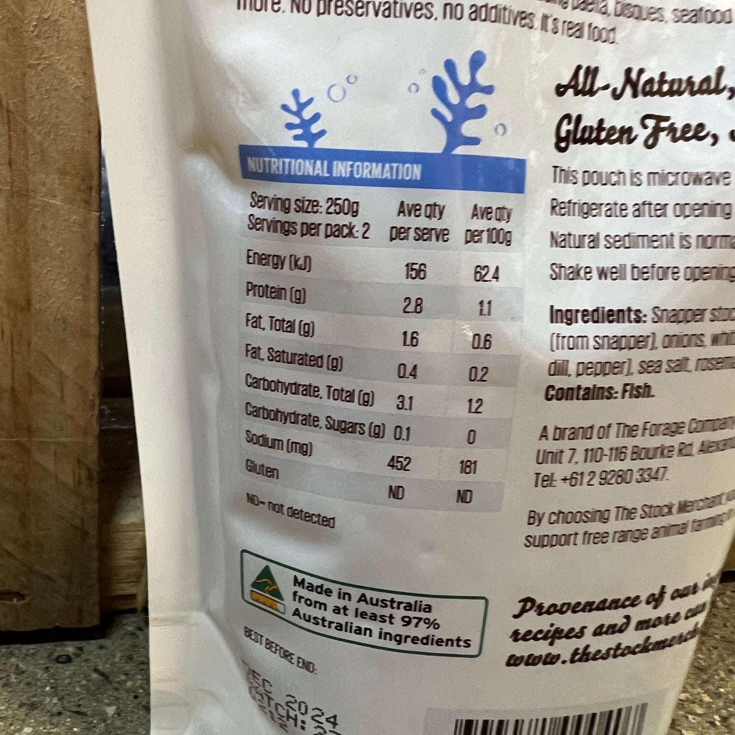 The Stock Merchant - Sustainable Snapper Stock 500g available at The Prickly Pineapple