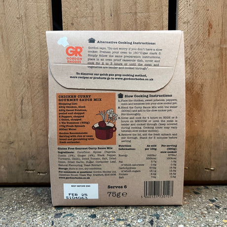 Gordon Rhodes - No Hurry Chicken Curry Gourmet Sauce Mix available at The Prickly Pineapple