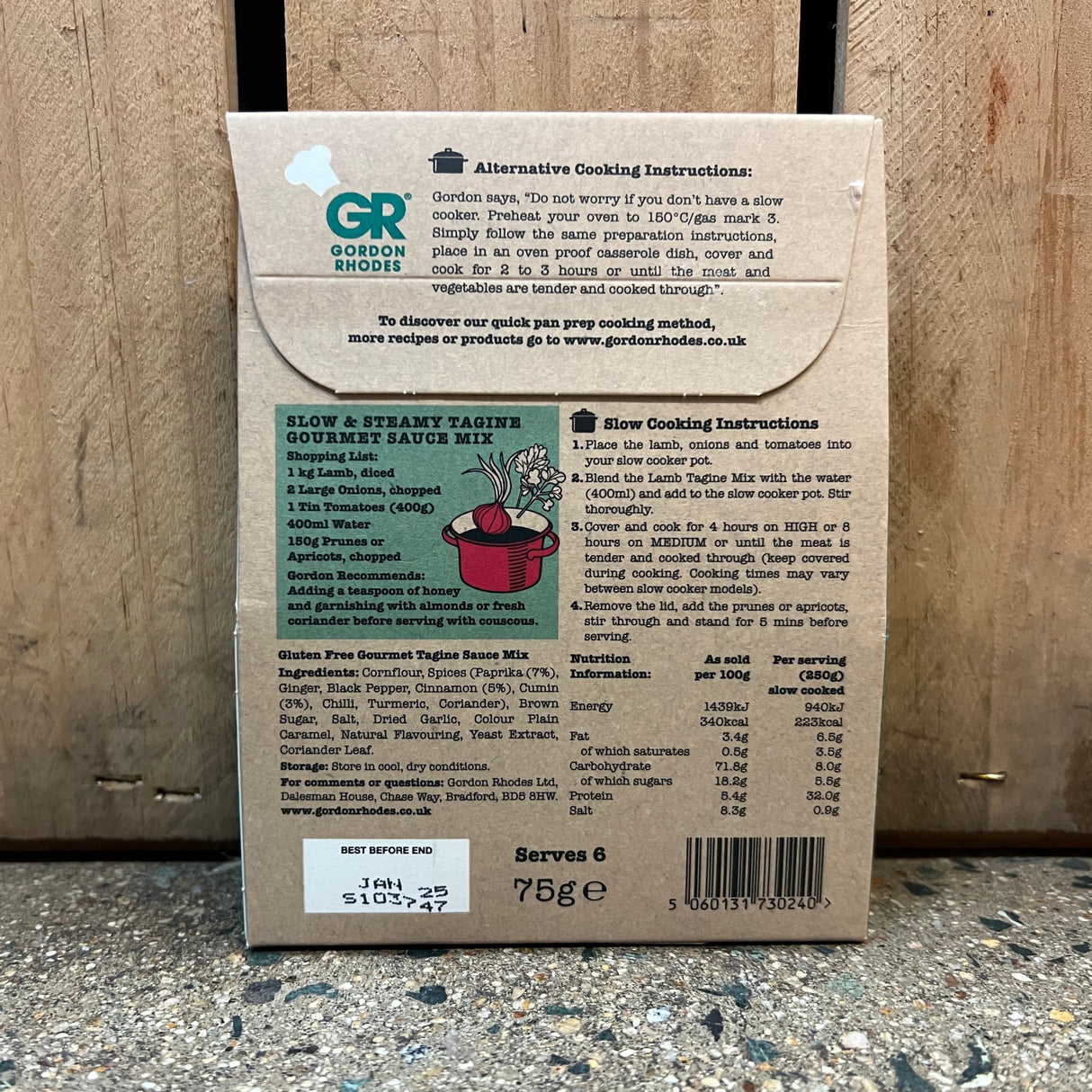 Gordon Rhodes - Slow & Steamy Moroccan Style Tagine Gourmet Sauce Mix available at The Prickly Pineapple