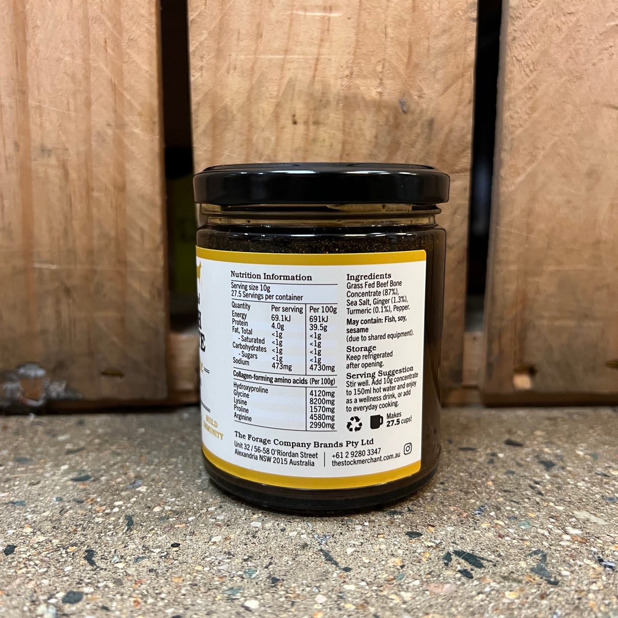 The Stock Merchant - Beef Bone Broth Concentrate - Ginger & Turmeric 275g available at The Prickly Pineapple