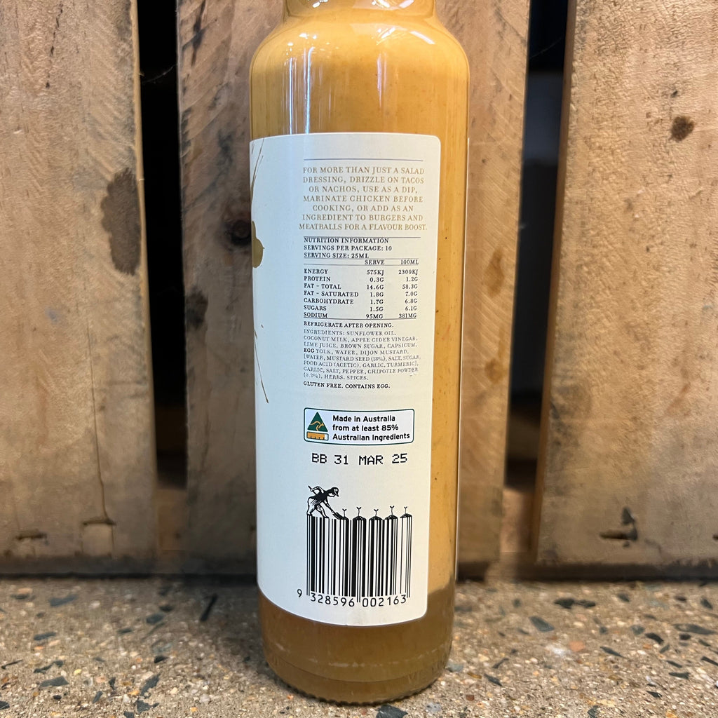 Yarra valley Gourmet Foods Chipotle Ranch Salad Dressing (GF) 250ml available at The Prickly Pineapple