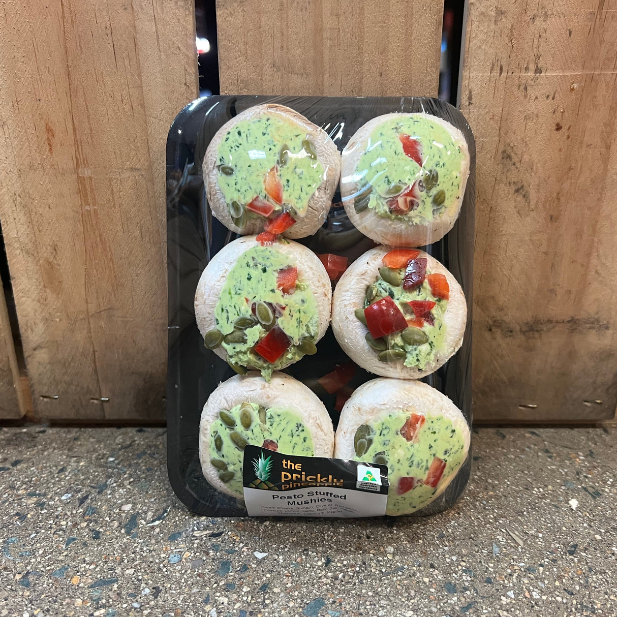 Pesto Stuffed Mushrooms available at The Prickly Pineapple