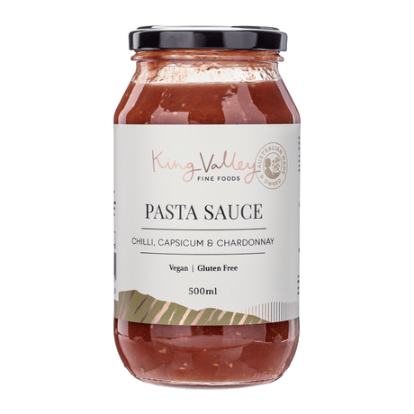 King Valley Fine Foods Chilli, Capsicum & Chardonnay Pasta Sauce 500ml available at The Prickly Pineapple