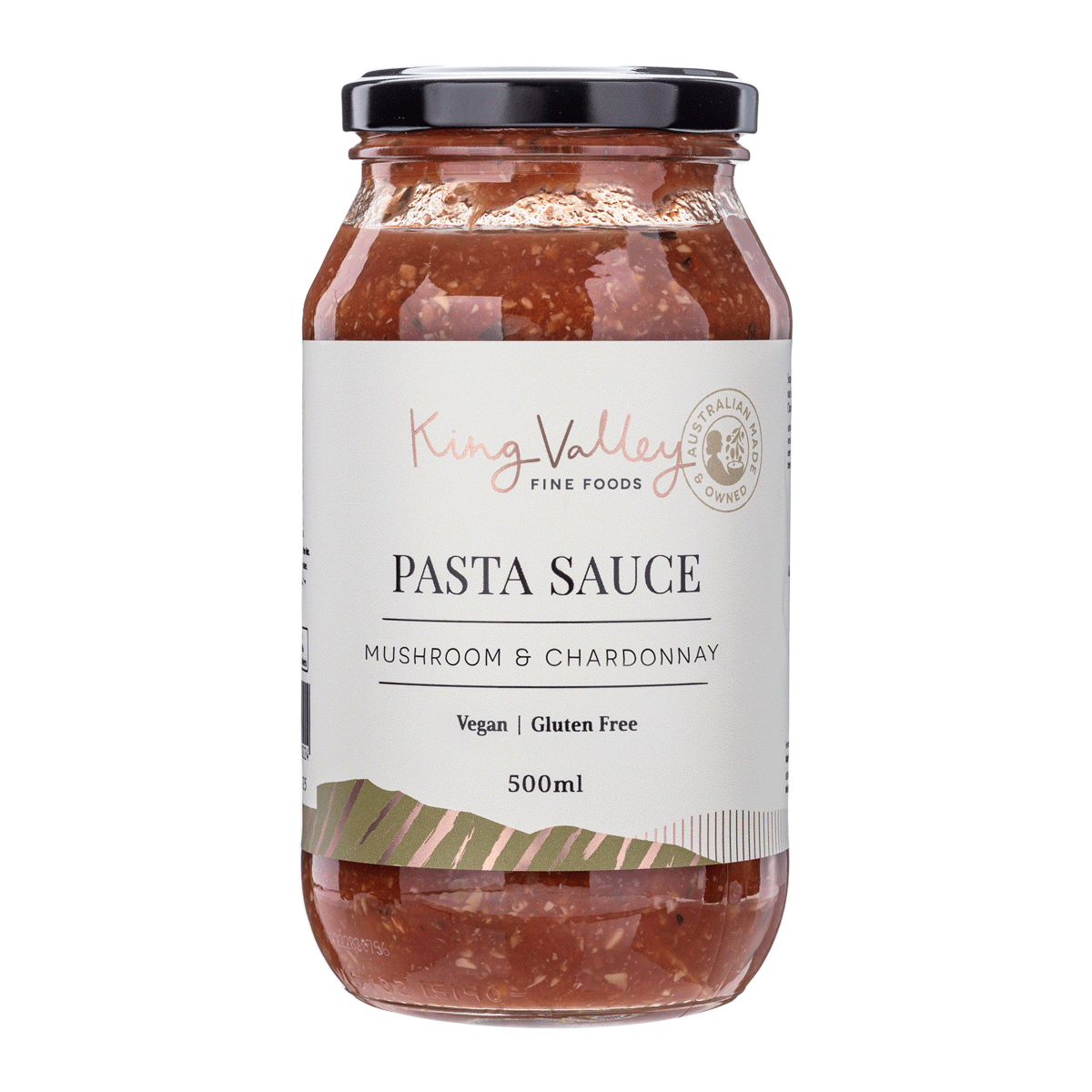 King Valley Fine Foods Mushroom & Chardonnay Pasta Sauce 500ml available at The Prickly Pineapple