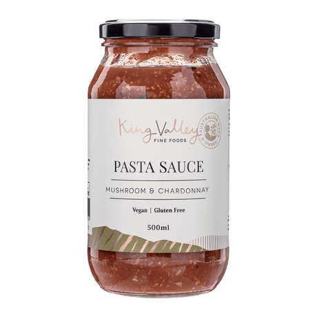 King Valley Fine Foods Mushroom & Chardonnay Pasta Sauce 500ml available at The Prickly Pineapple