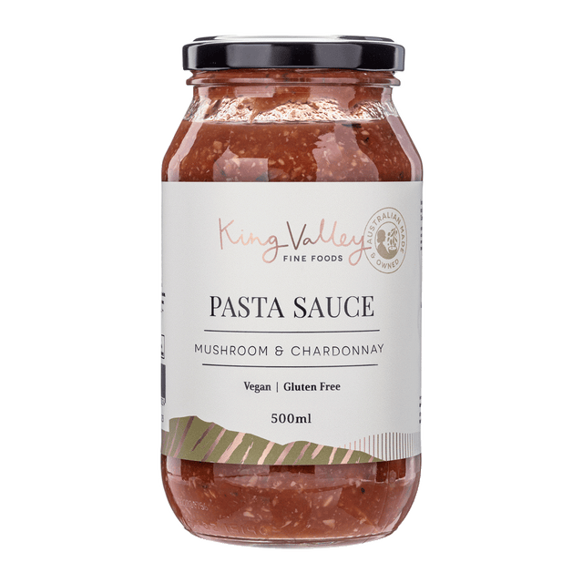 King Valley Fine Foods Mushroom & Chardonnay Pasta Sauce 500ml available at The Prickly Pineapple