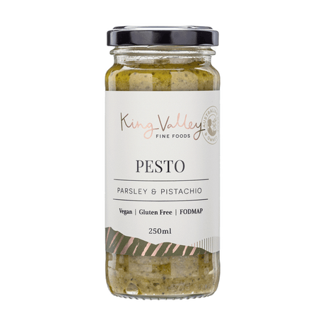 King Valley Fine Foods Parsley & Pistachio Pesto 250ml available at The Prickly Pineapple