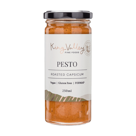 King Valley Fine Foods Roasted Capsicum Pesto 250ml available at The Prickly Pineapple