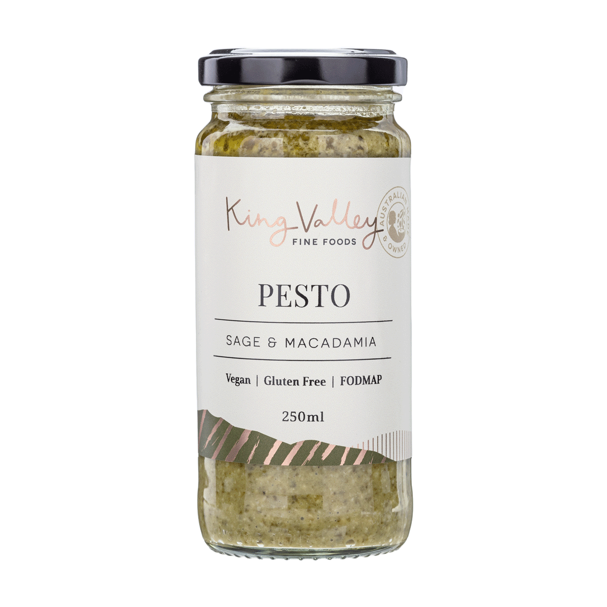 King Valley Fine Foods Sage & Macadamia Pesto 250ml available at The Prickly Pineapple