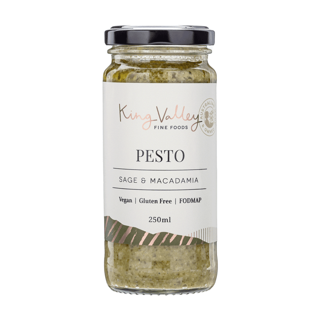 King Valley Fine Foods Sage & Macadamia Pesto 250ml available at The Prickly Pineapple