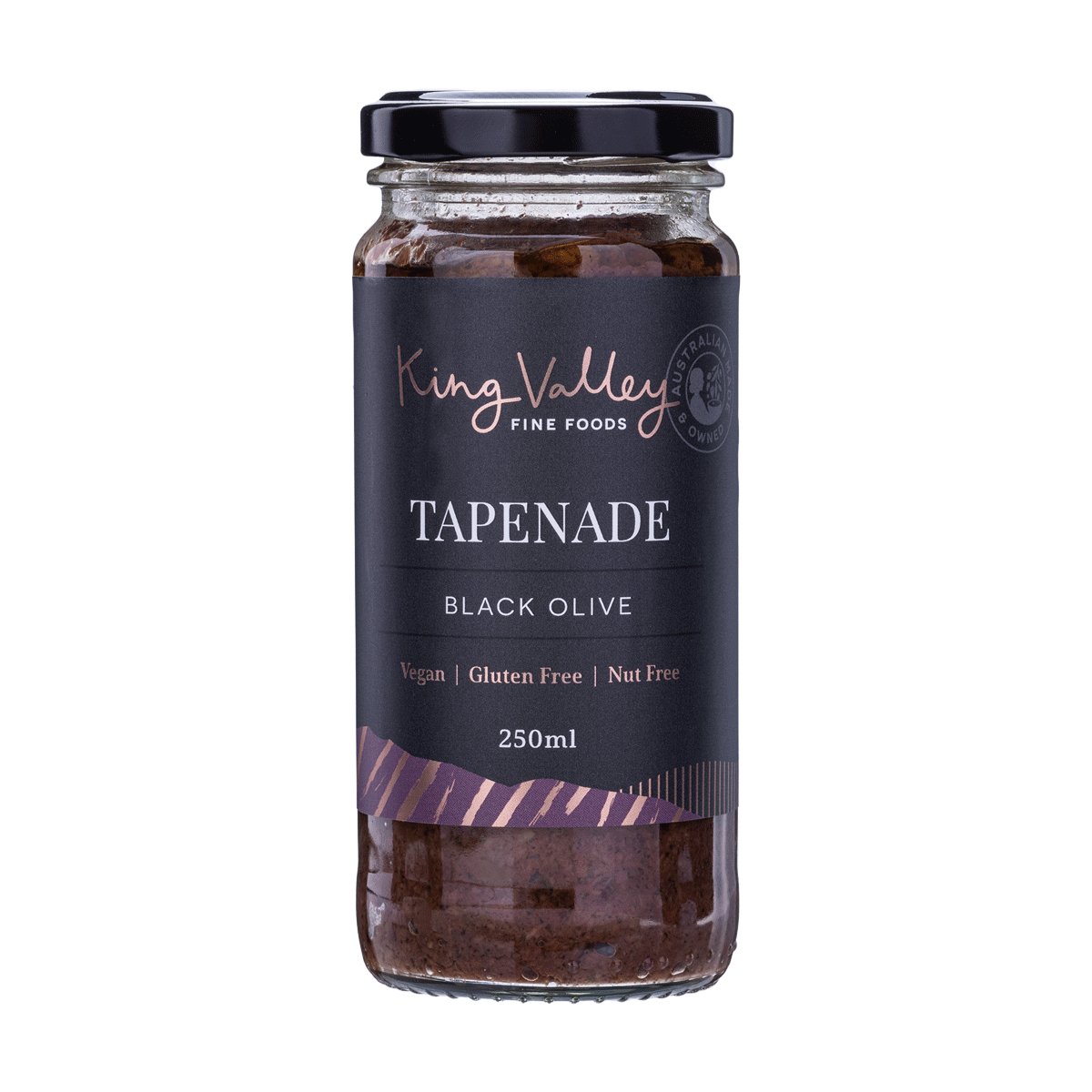 King Valley Fine Foods Black Olive Tapenade 250ml available at The Prickly Pineapple