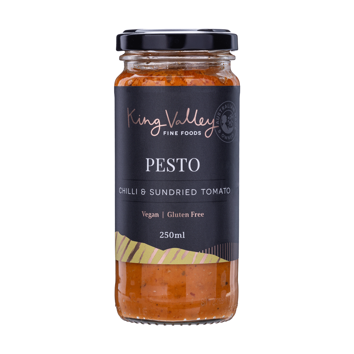 King Valley Fine Foods Chilli & Sundried Tomato Pesto 250ml available at The Prickly Pineapple