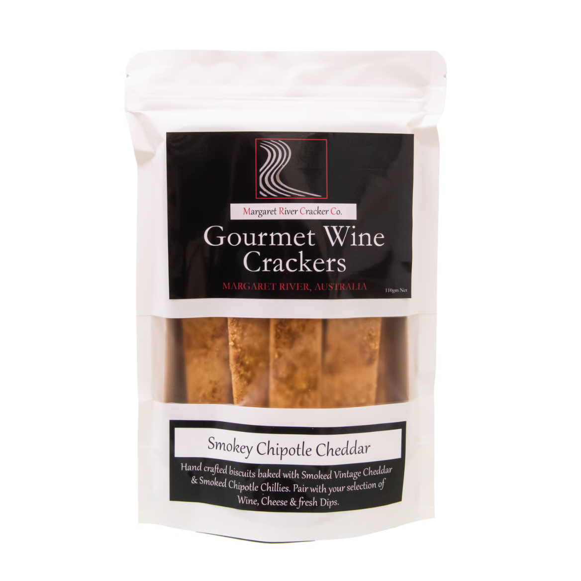 Margaret River Gourmet Wine Cracker Smokey Chipotle Cheddar 110g available at The Prickly Pineapple
