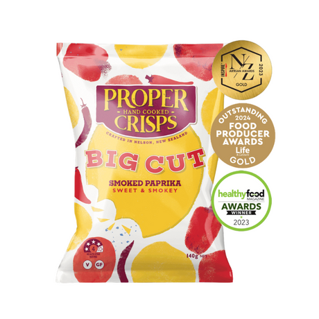 Proper Crisps Big Cut Smoked Paprika 140g available at The Prickly Pineapple