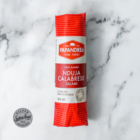 Papandrea Spreadable Salami infused with Red Chilli Peppers 180g available at The Prickly Pineapple