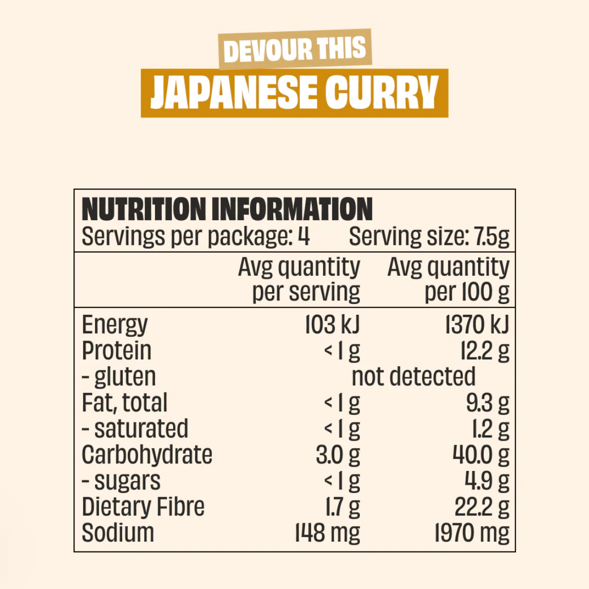 Mingle Devour this Japanese Curry 30g available at The Prickly Pineapple