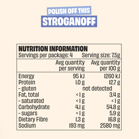 Mingle Hearty Stroganoff 30g available at The Prickly Pineapple