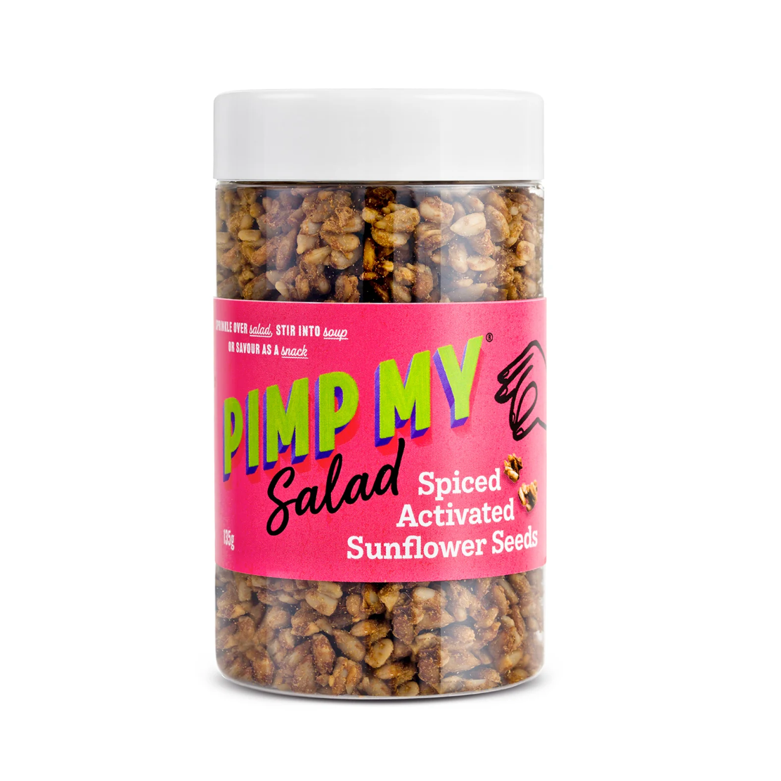 Pimp My Salad Spiced Activated Sunflower Seeds 135g available at The Prickly Pineapple