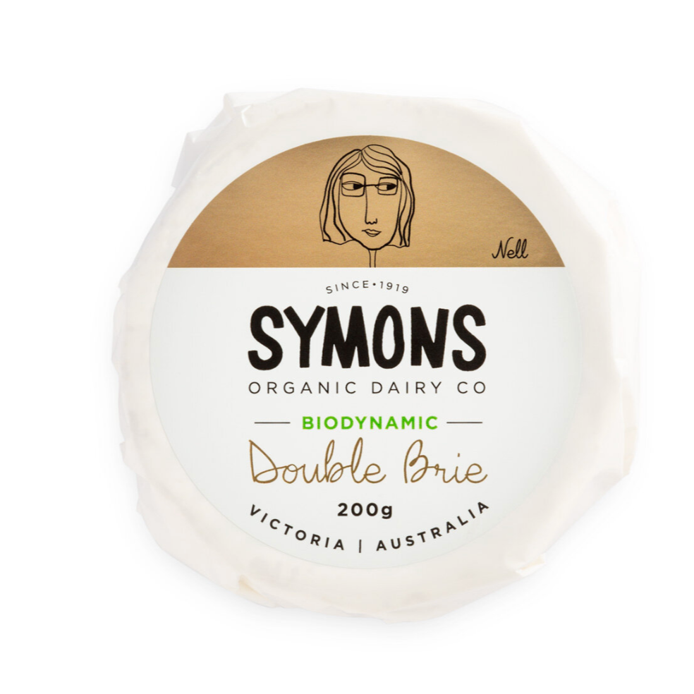 Symons Organic Biodynamic Double Brie Cheese 200g available at The Prickly Pineapple