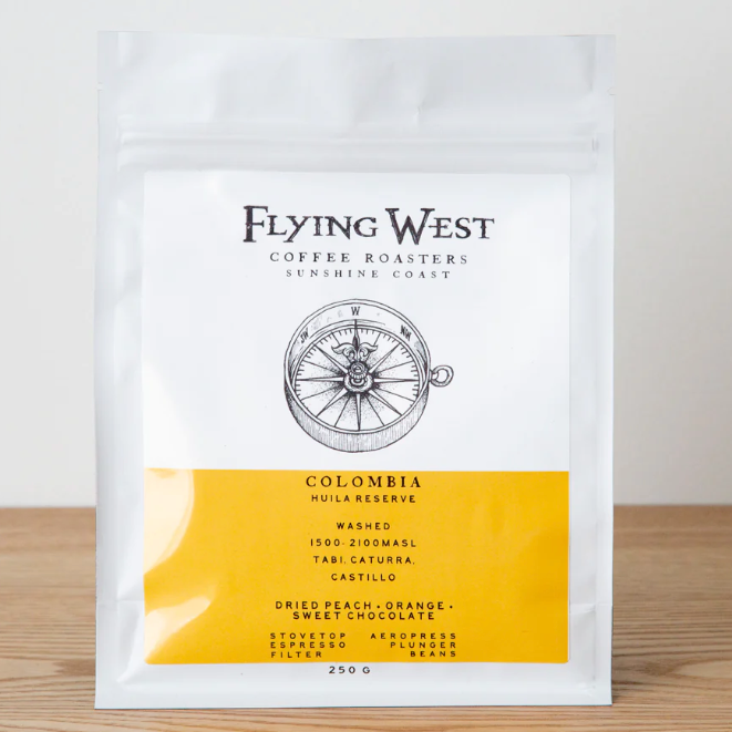 Flying West Coffee Roasters Single Origin Colombia available at The Prickly Pineapple