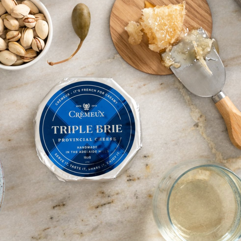 Crémeux Provincial Cheese Triple Cream Brie 180g available at The Prickly Pineapple