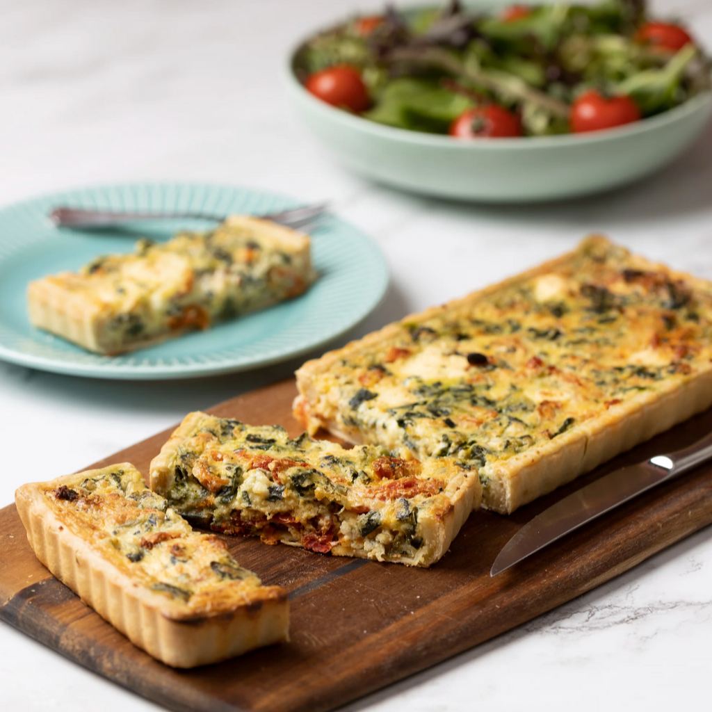 Ivan's Spinach, Sundried Tomato & Feta Tart available at The Prickly Pineapple