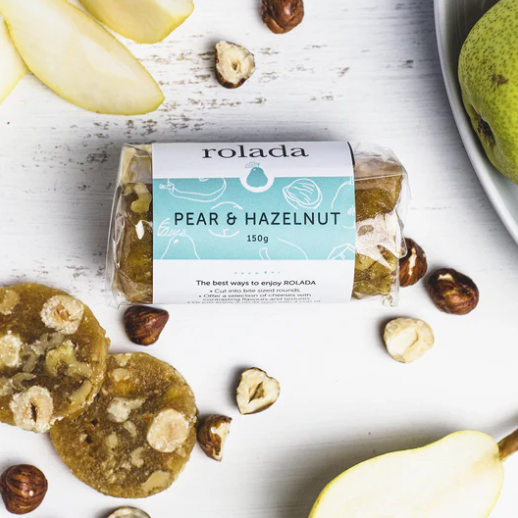 Rolada Pear & Hazelnut 150g available at The Prickly Pineapple