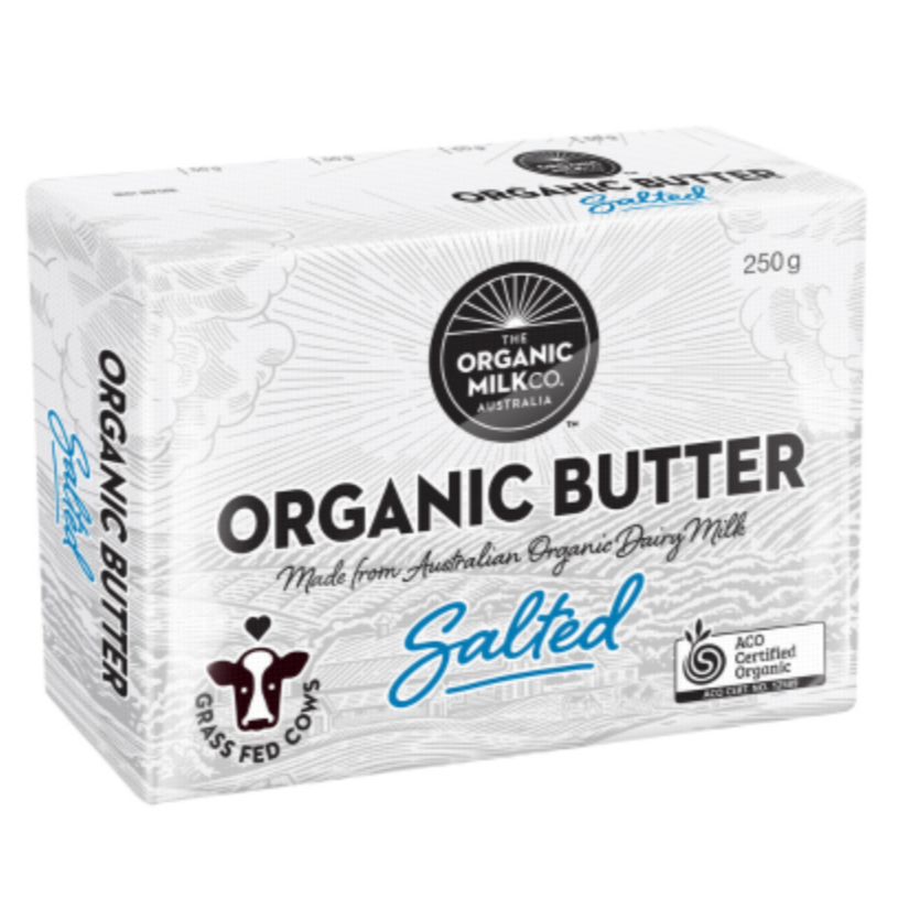 The Organic Milk Co. Australia Organic Butter Salted 250g available at The Prickly Pineapple
