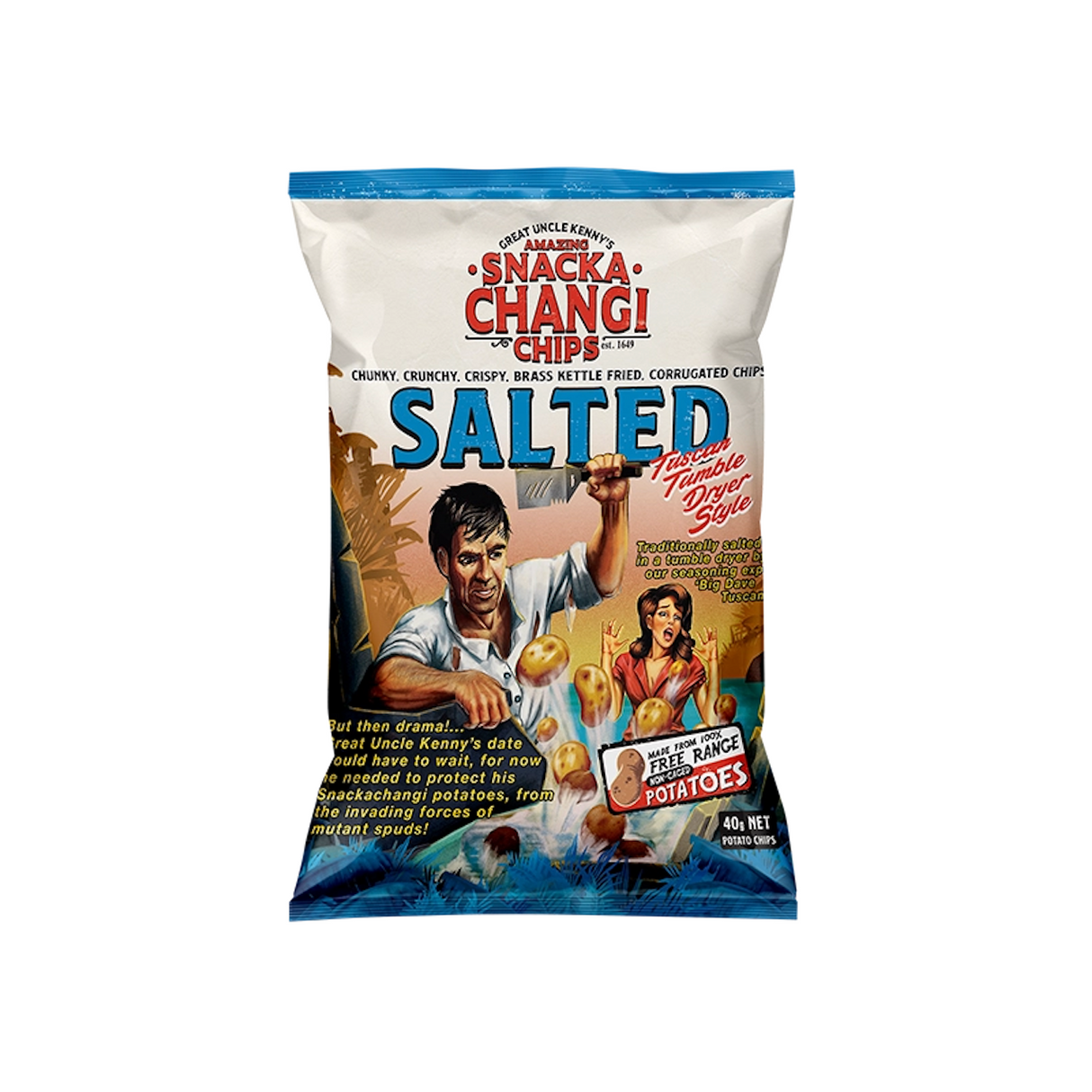 SnackaChangi Salted Chips 150g available at The Prickly Pineapple