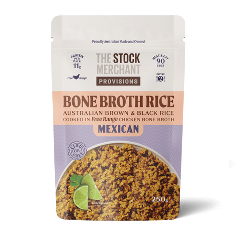 The Stock Merchant - Bone Broth Rice - Mexican 250g available at The Prickly Pineapple