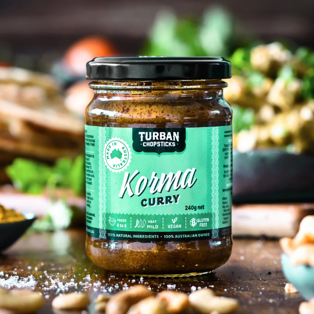 Turban Chopsticks Korma Curry 240g available at The Prickly Pineapple