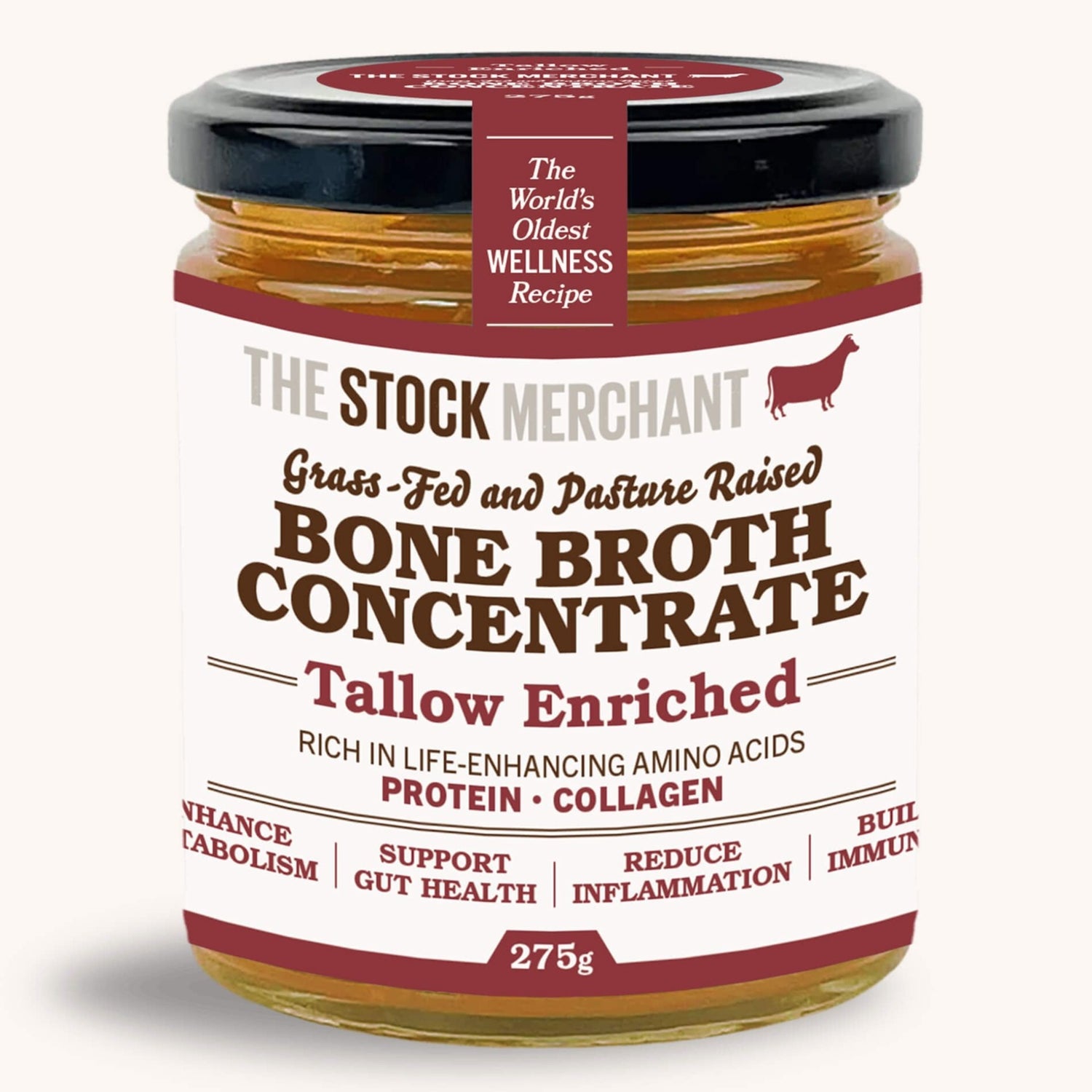 The Stock Merchant - Beef Bone Broth Concentrate - Tallow Enriched 275g available at The Prickly Pineapple