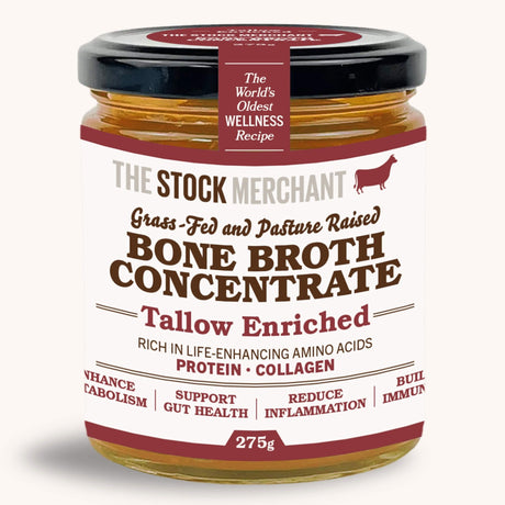 The Stock Merchant - Beef Bone Broth Concentrate - Tallow Enriched 275g available at The Prickly Pineapple