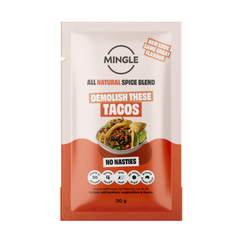 Mingle Taco Mexican Fiesta 30g available at The Prickly Pineapple