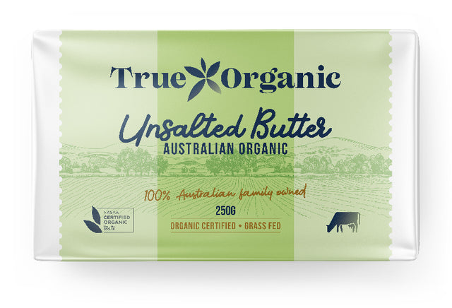 True Organic Butter Unsalted Butter 250g available at The Prickly Pineapple