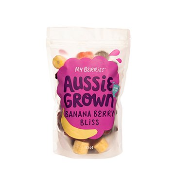 My Berries Frozen Banana Berry Bliss 350g available at The Prickly Pineapple