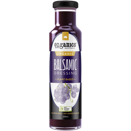 Ozganics Balsamic with Olive Oil Dressing 250ml Plant Based available at The Prickly Pineapple