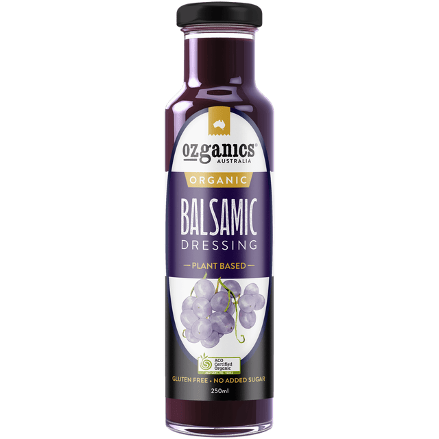Ozganics Balsamic with Olive Oil Dressing 250ml Plant Based available at The Prickly Pineapple