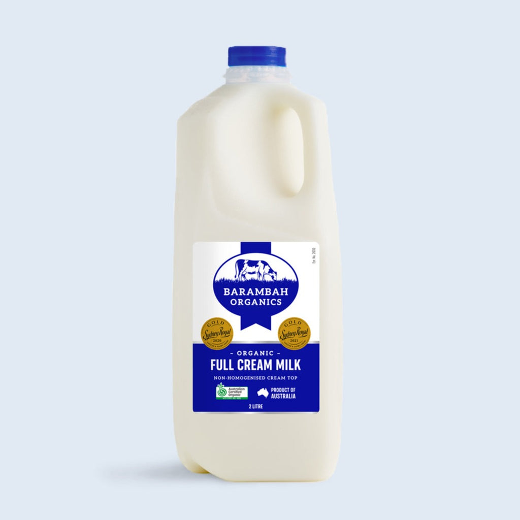 Barambah Organics Milk 2L Full Cream available at The Prickly Pineapple