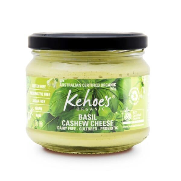 Kehoes Organic Basil Cashew Cheese 250g available at The Prickly Pineapple