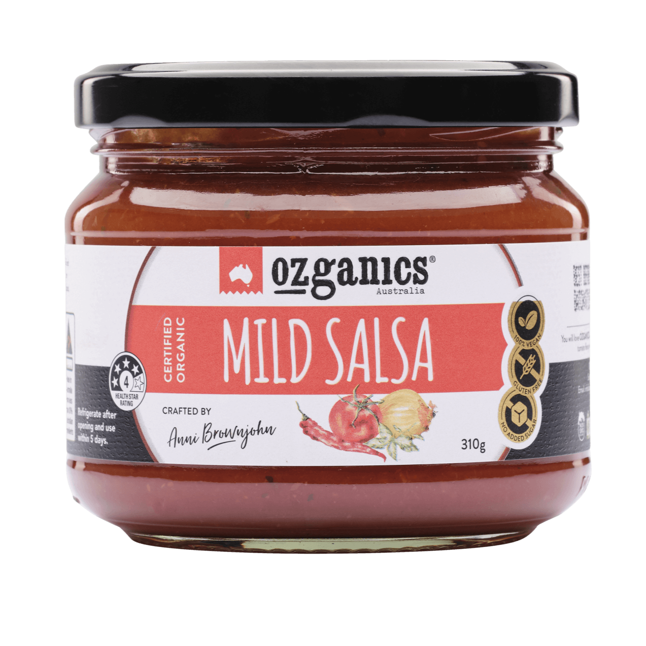 Ozganics organic mild salsa available at The Prickly Pineapple