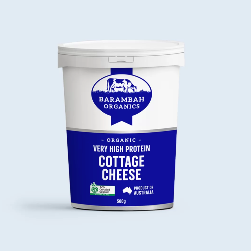 Barambah Organics Very High Protein Cottage Cheese available at The Prickly Pineapple