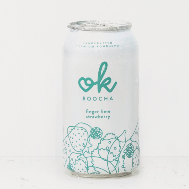 OK Boocha Finger Lime Strawberry 375ml Hancrafted Kombucha available at The Prickly Pineapple