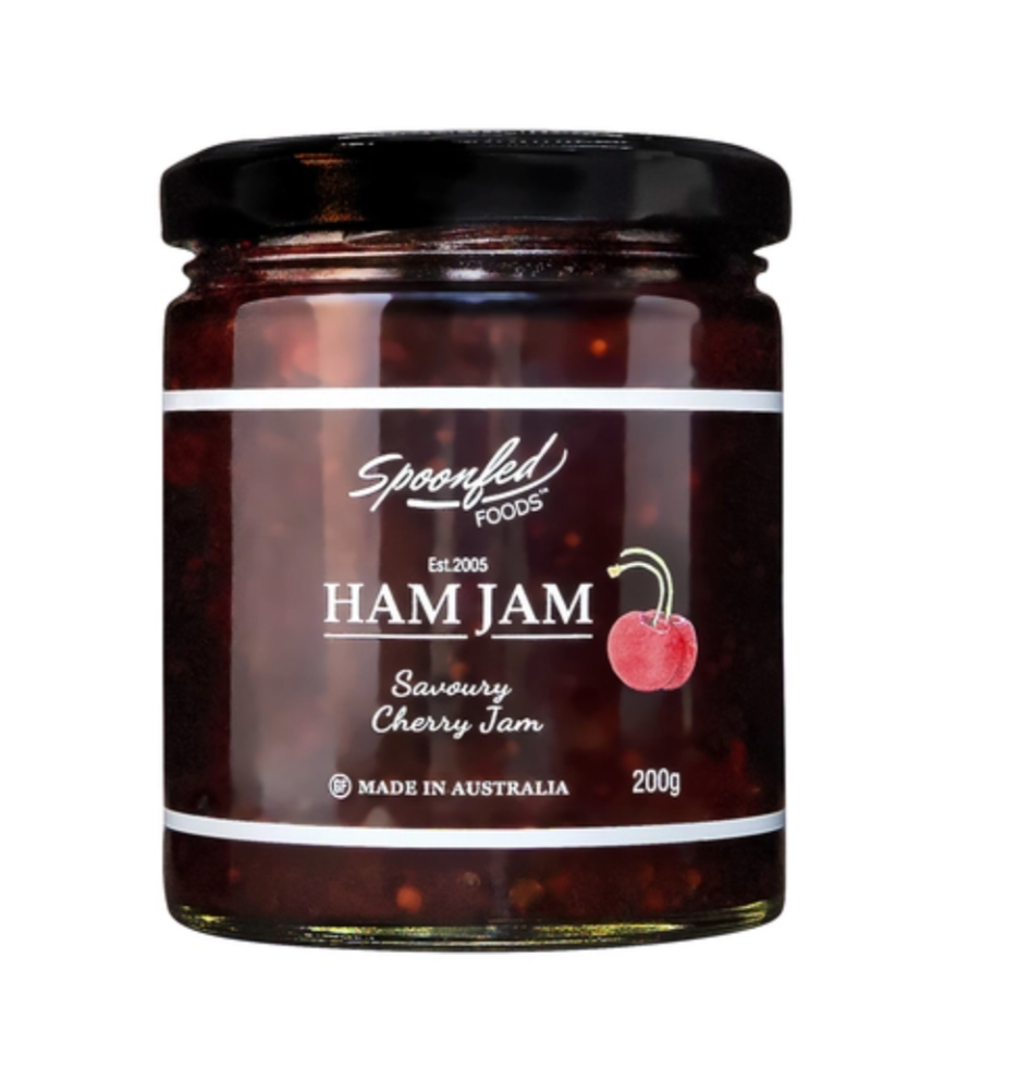 Spoonfed Foods Ham Jam Savour Cherry Jam 200g available at The Prickly Pineapple