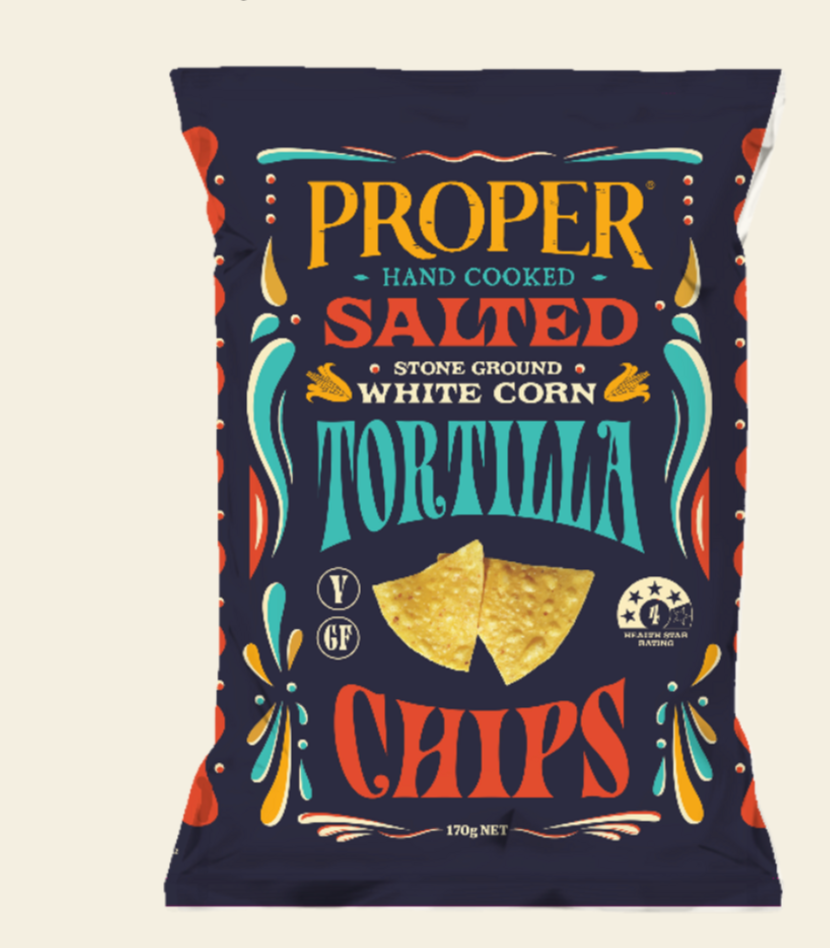 Proper Crisps Tortilla Chips Salted 170g available at The Prickly Pineapple