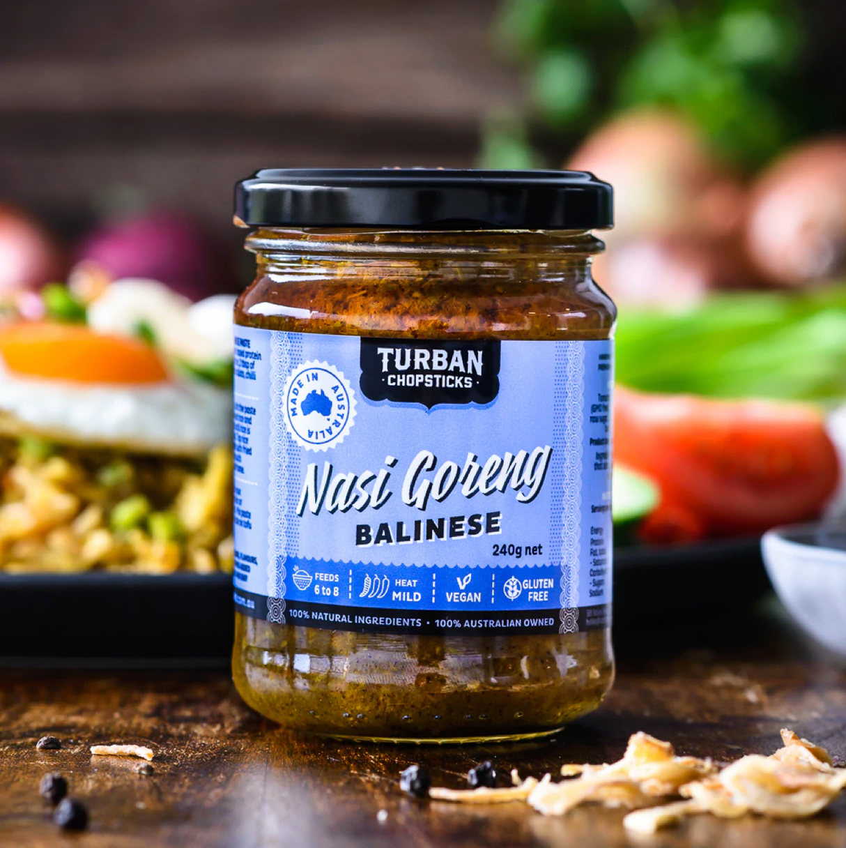 Turban Chopsticks Nasi Goreng Balinese 240g available at The Prickly Pineapple